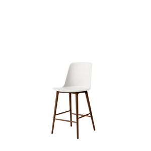 &Tradition Rely HW128 Bar Stool High Back Lacquered Walnut/ White