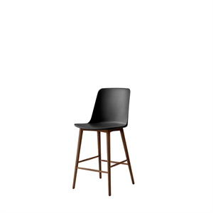 &Tradition Rely HW128 Bar Stool High Back Lacquered Walnut/ Black