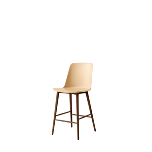 &Tradition Rely HW128 Bar Stool High Back Lacquered Walnut/ Beige Sand