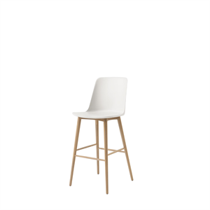 &Tradition Rely HW133 Bar Stool High Back Lacquered Oak/ White