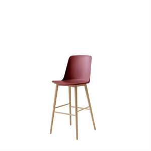 &Tradition Rely HW133 Bar Stool High Back Lacquered Oak/ Maroon