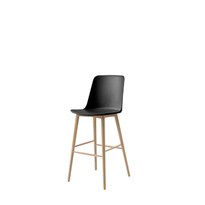 &Tradition Rely HW133 Bar Stool High Back Lacquered Oak/ Black
