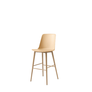 &Tradition Rely HW133 Bar Stool High Back Lacquered Oak/ Beige Sand