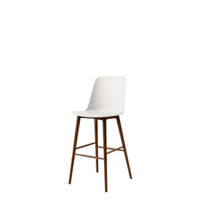 &Tradition Rely HW133 Bar Stool High Back Lacquered Walnut/ White