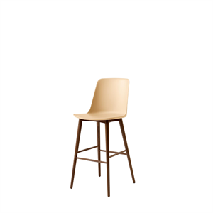 &Tradition Rely HW133 Bar Stool High Back Lacquered Walnut/ Beige Sand