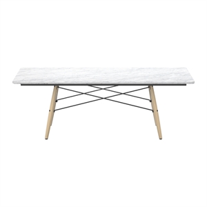 Vitra Eames Coffee Table Rectangular White Marble/Honey Colored Ash