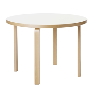 artek Aalto 90A Round Table Birch/ White Laminate