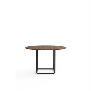 New Works Florence Dining Table Ø120 Walnut with Black Frame