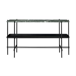 Gubi TS Console Table H72 With 2 Shelves and Tray Black/ Green Guatemala