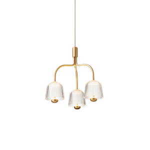 Nuura Asteea 3 Pendant Satin Brass/ Fluted Clear