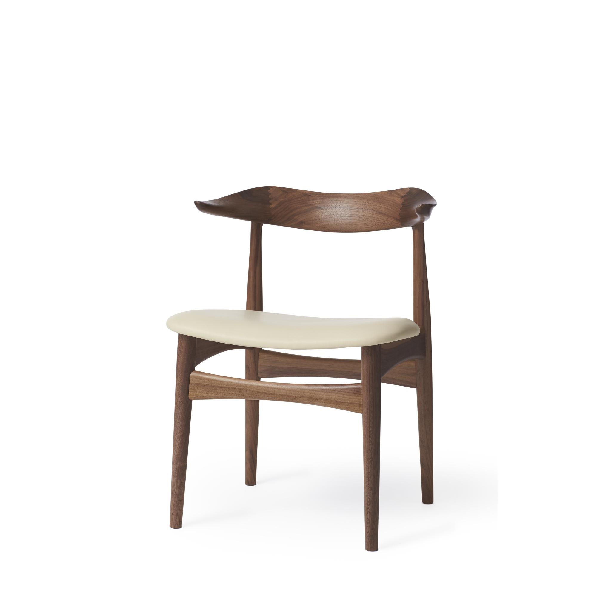 Warm Nordic Cow Horn Dining Table Chair Walnut/ Prescott 201