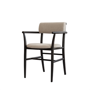101 Copenhagen Nama Dining Chair with Armrest Coffee Black/Linen