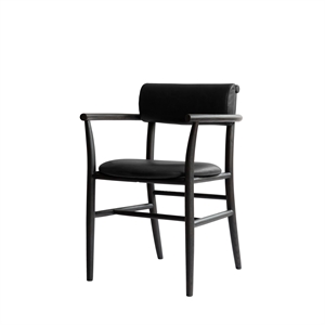 101 Copenhagen Nama Dining Chair with Armrest Coffee Black/Aniline Black Leather