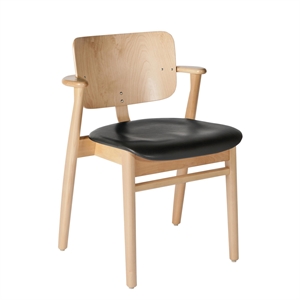 artek Domus Dining Table Chair Birch M. Black Leather Upholstered Seat