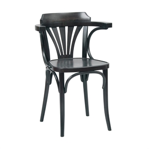 TON No 24 Dining Table Chair Black