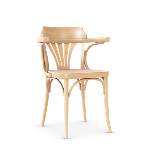 TON No 25 Dining Chair With Armrests Natural