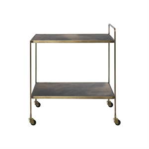 Cozy Living Anne Trolley Antique Brass/ Brown Glass
