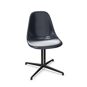 Vitra Eames Fiberglass DSL Dining Chair Navy Blue/Smooth Basic Dark