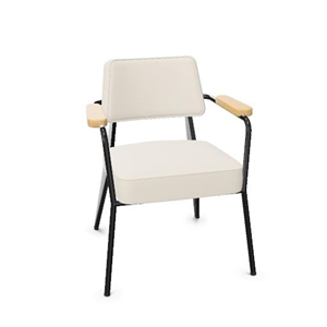 Vitra Fauteuil Dining Chair Snow/Natural Oak/Deep Black