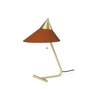 Warm Nordic Brass Top Table Lamp Rusty Red