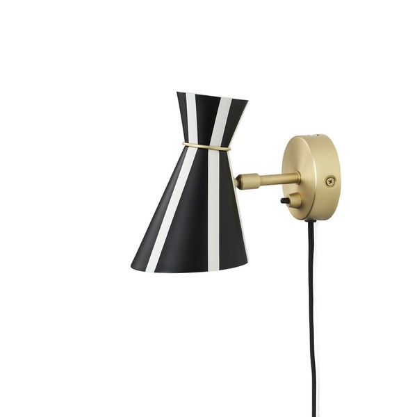 Warm Nordic Bloom Stripe Wall Lamp Black Noir/ Warm White