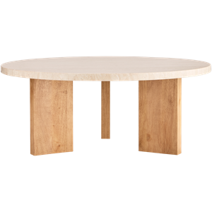 Decotique Eden Coffee Table Ø90 White Stone/Oak