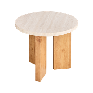 Decotique Eden Side Table Ø50 White Stone/Oak