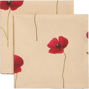 Decotique Poppy Napkin Set of 2 Beige/ Red