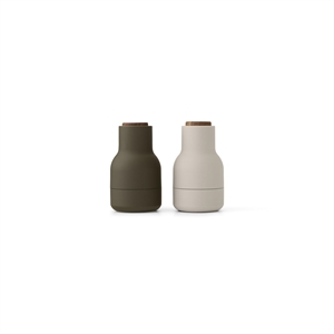 Audo Bottle Grinder Small Set of 2 Hunting Green/ Beige/Walnut