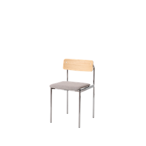 Moebe Offset Dining Chair Upholstered Chrome/Oiled Oak/Re-Wool 128