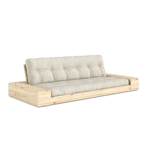 Karup Base Sofa Bed With Side Box & With 5-Layer Mattress Raw/640 Soft Chalk