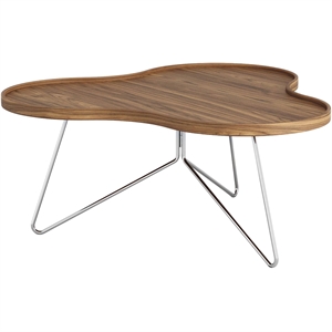 Swedese Flower Mono Coffee Table 90x39 Chrome/ Walnut