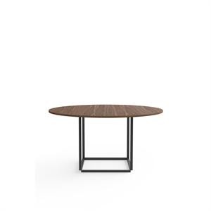 New Works Florence Dining Table Ø145 Walnut with Black Frame