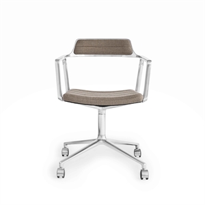 Vipp 452 Swivel Swivel Chair With Wheels Dark Sand/ Aluminum