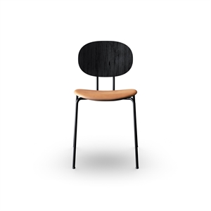 Sibast Furniture Piet Hein Dining Chair Black In Black Oak and Cognac Leather