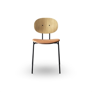 Sibast Furniture Piet Hein Dining Chair Black In Oak Wood and Cognac Leather