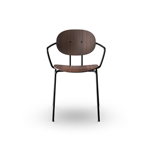 Sibast Furniture Piet Hein Dining Chair Black with Armrests Walnut