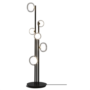 TOOY Nabila 552.66 Floor Lamp Matt Black/ Brushed Brass with Clear Glass