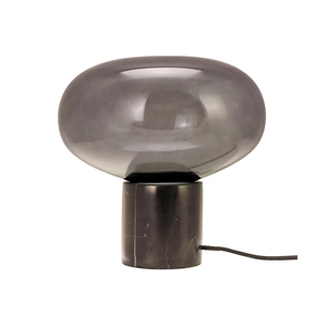 Dyberg Larsen Marble Table Lamp Low Black Marble and Smoked