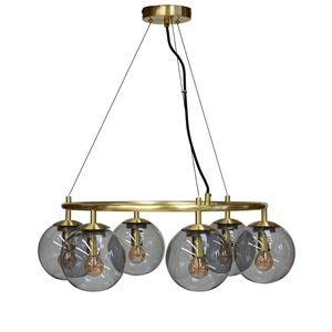 Dyberg Larsen Como Ceiling Light Round with 5 Domes Brass