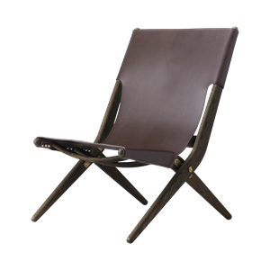By Lassen Saxe Armchair Brown-stained Oak/Brown Leather