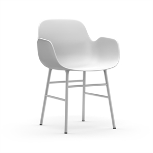 Normann Copenhagen Form Dining Chair with Armrests White/ White Steel