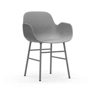 Normann Copenhagen Form Dining Chair with Armrests Gray/ Gray Steel