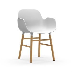 Normann Copenhagen Form Dining Chair with Armrests White/ Oak