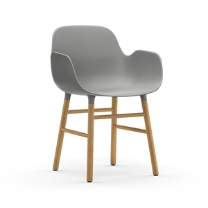 Normann Copenhagen Form Dining Chair with Armrests Gray/Oak