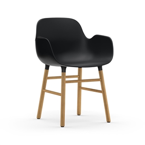 Normann Copenhagen Form Dining Chair with Armrests Black/ Oak