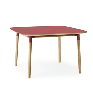 Normann Copenhagen Form Dining Table 120 x 120 cm Red/ Oak