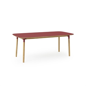 Normann Copenhagen Form Dining Table 95 x 200 cm Red/ Oak