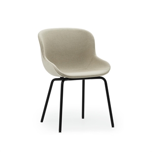 Normann Copenhagen Hyg Dining Chair Upholstered Black Steel/Main Line Flax MLF20