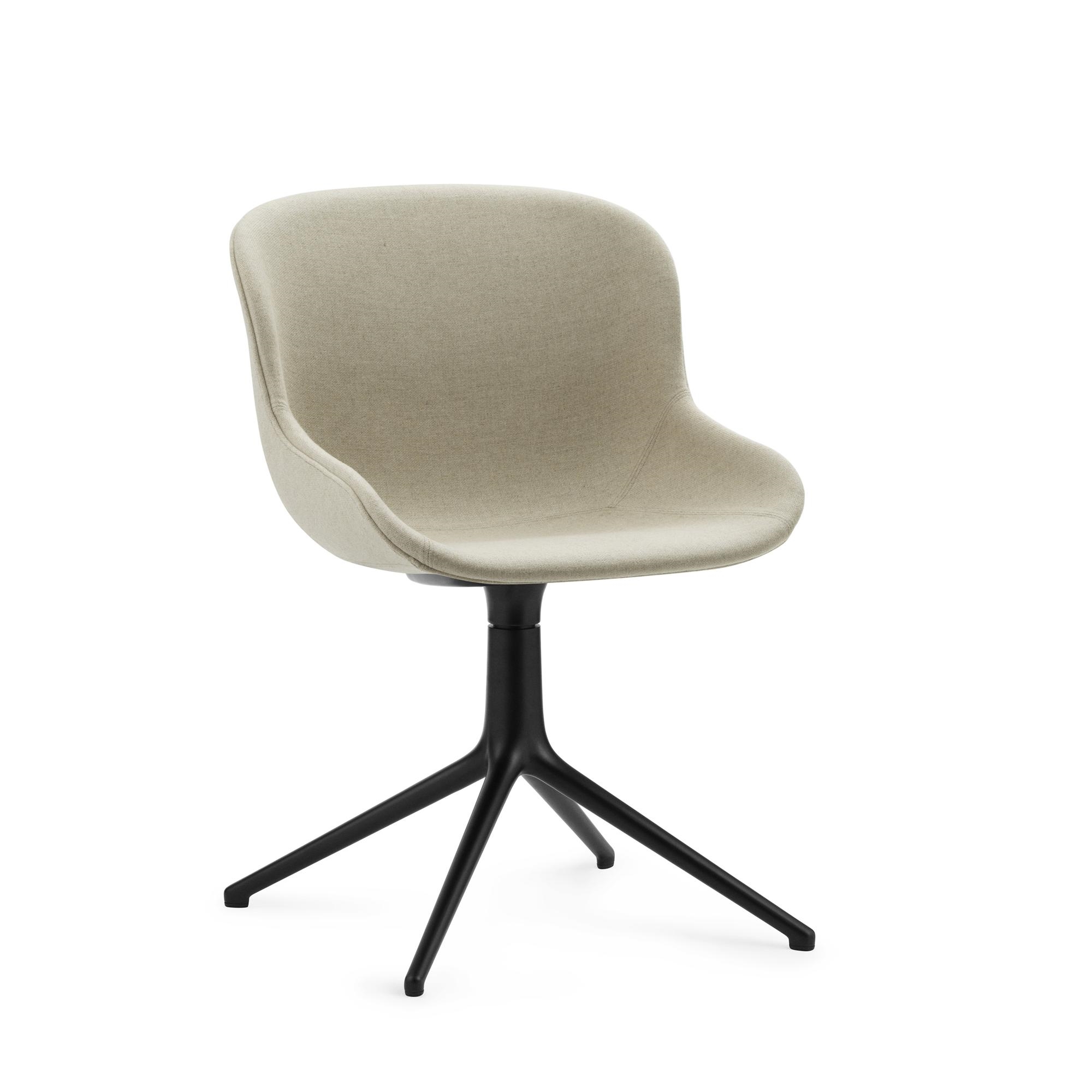 Normann Copenhagen Hyg Swivel Chair Upholstered Black Aluminum/ Main Line Flax MLF20